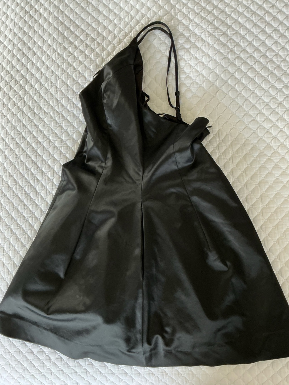 bebe Black Satin V-Neck Cocktail Mini Dress 6 - Picture 13 of 15
